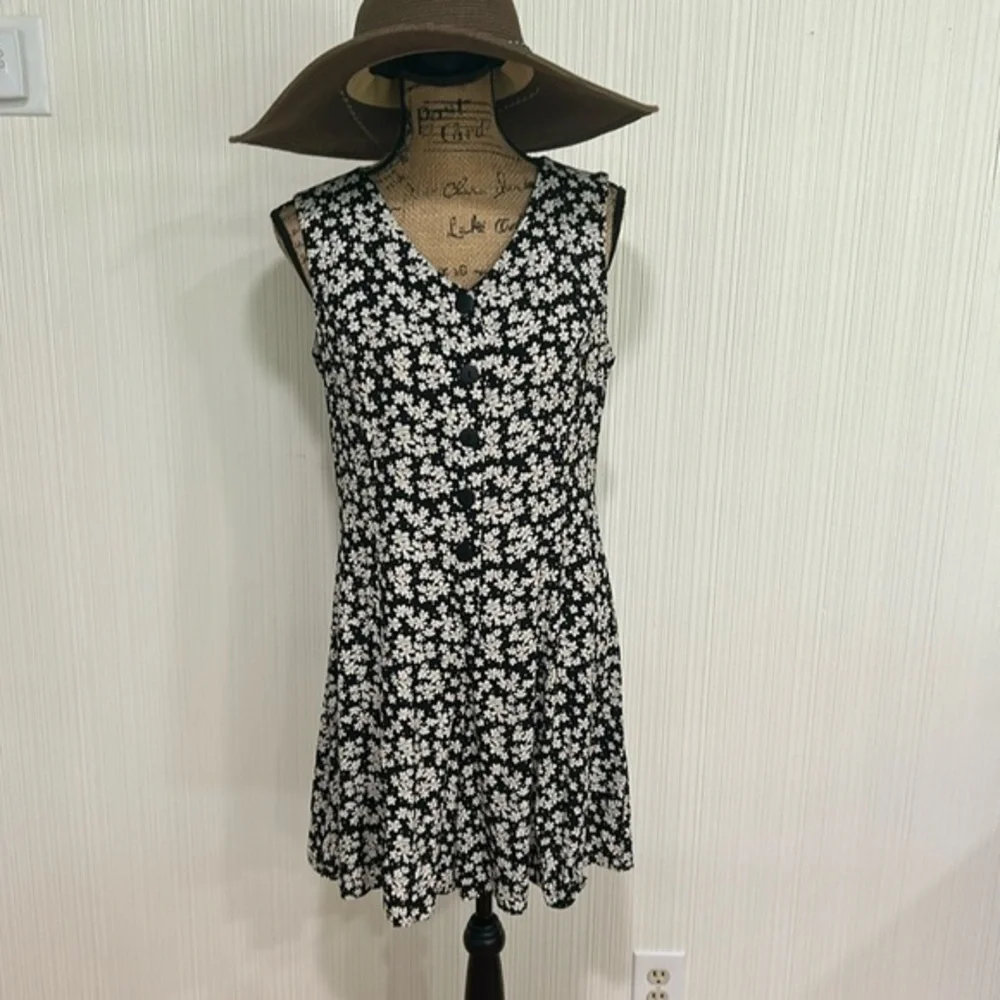 Vintage Style New York Floral Black and White Romper